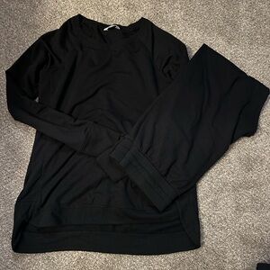 Black Long Sleeve Top and Pants Set